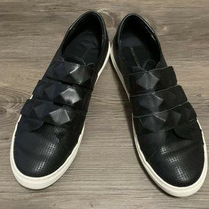 Rebecca Minkoff Becky Embellished Sneaker Black Leather Size 9.5